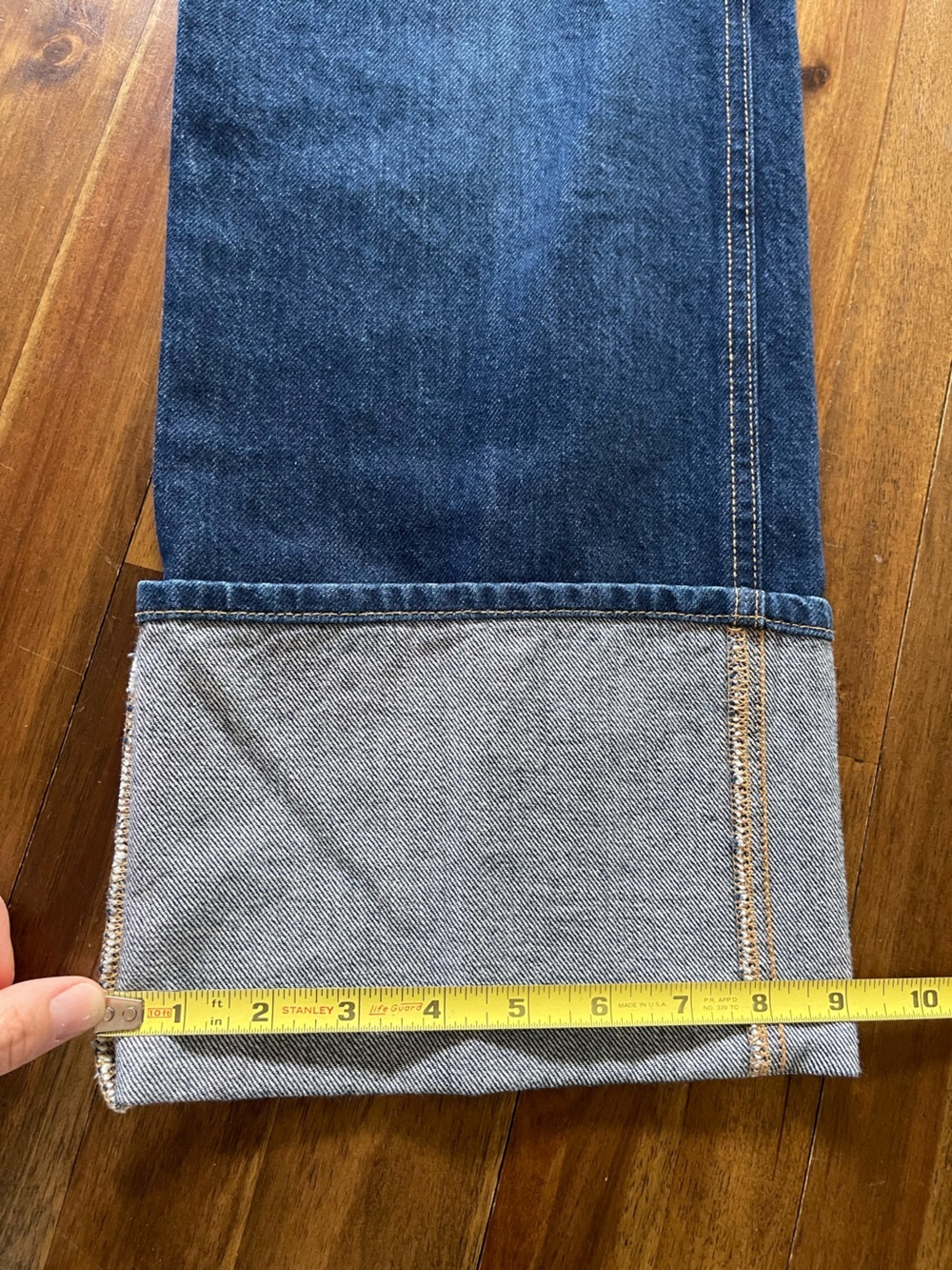 Veronica Beard Dylan High Rise Straight Leg Jean Full Length Wide Cuff hem - Picture 13 of 16